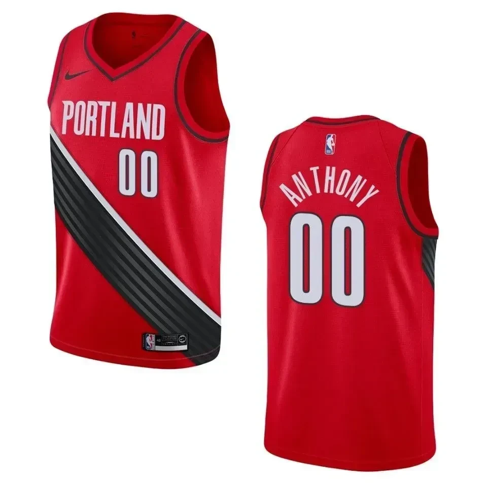 Men's Portland Trail Blazers 00 Carmelo Anthony Statement Swingman Jersey - Red