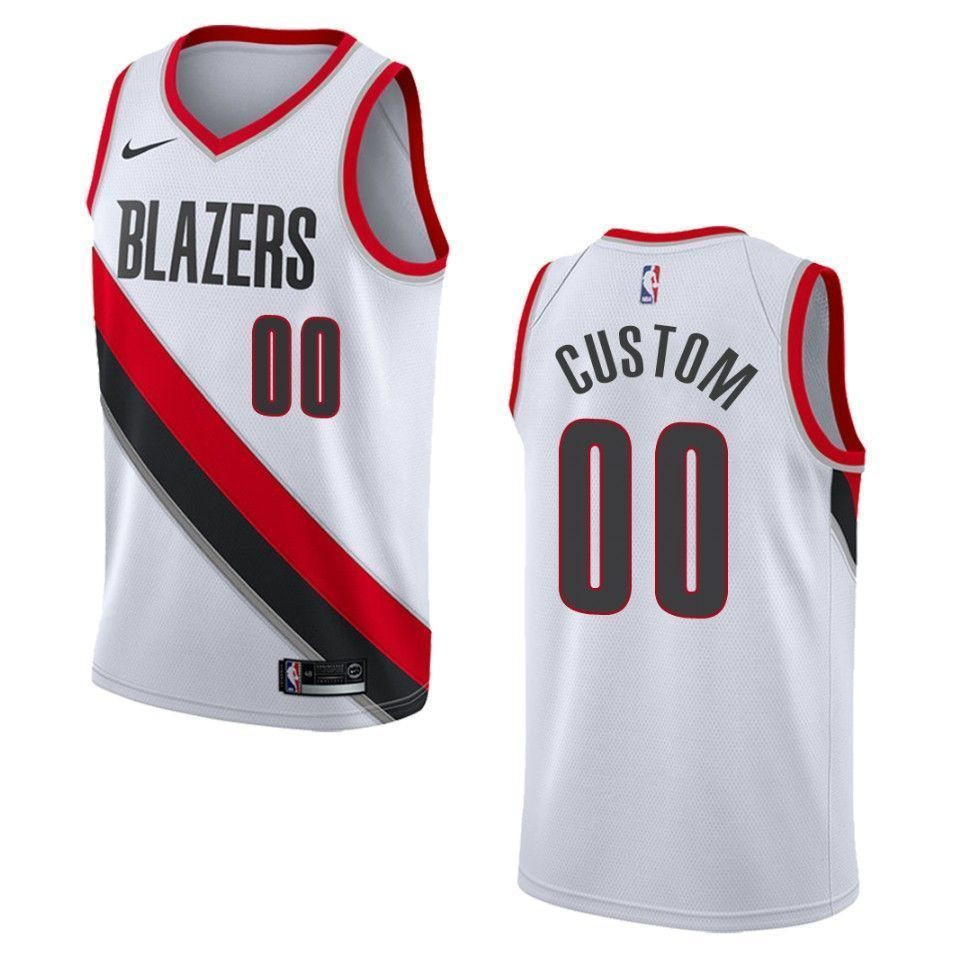 Men's Portland Trail Blazers 00 Custom Association Swingman Jersey - White