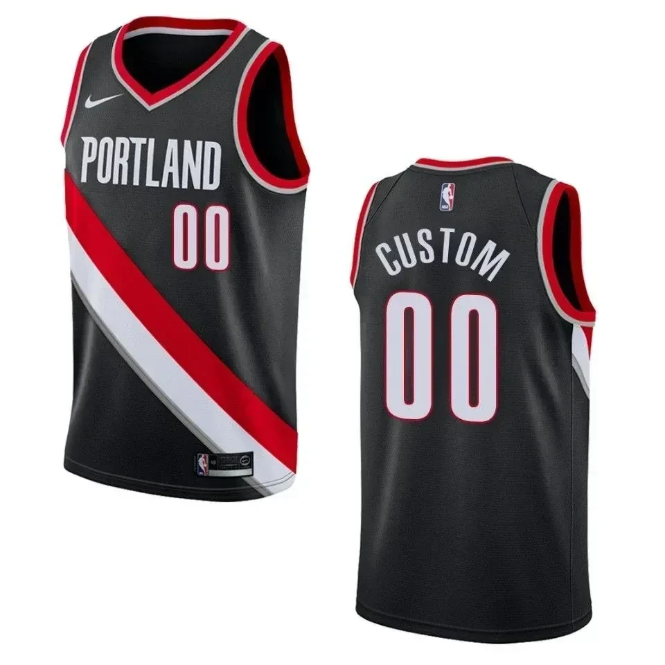 Men's Portland Trail Blazers 00 Custom Icon Swingman Jersey - Black