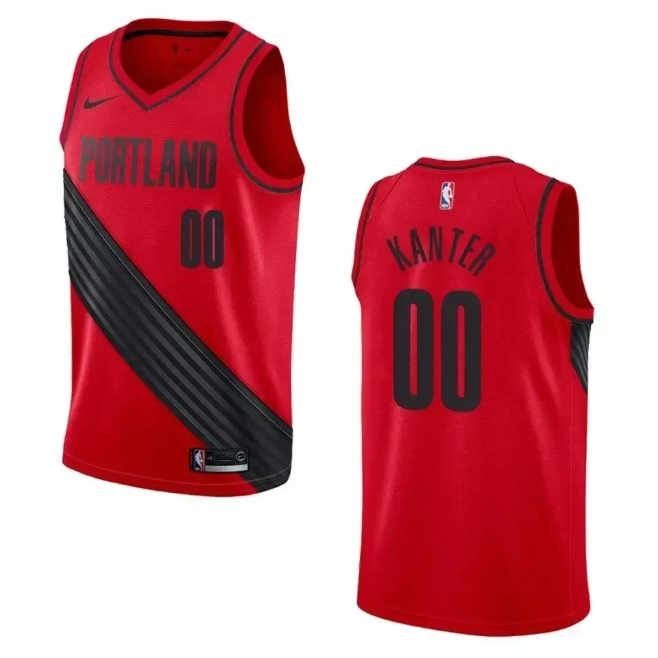 Men's Portland Trail Blazers 00 Enes Kanter Statement Swingman Jersey - Red