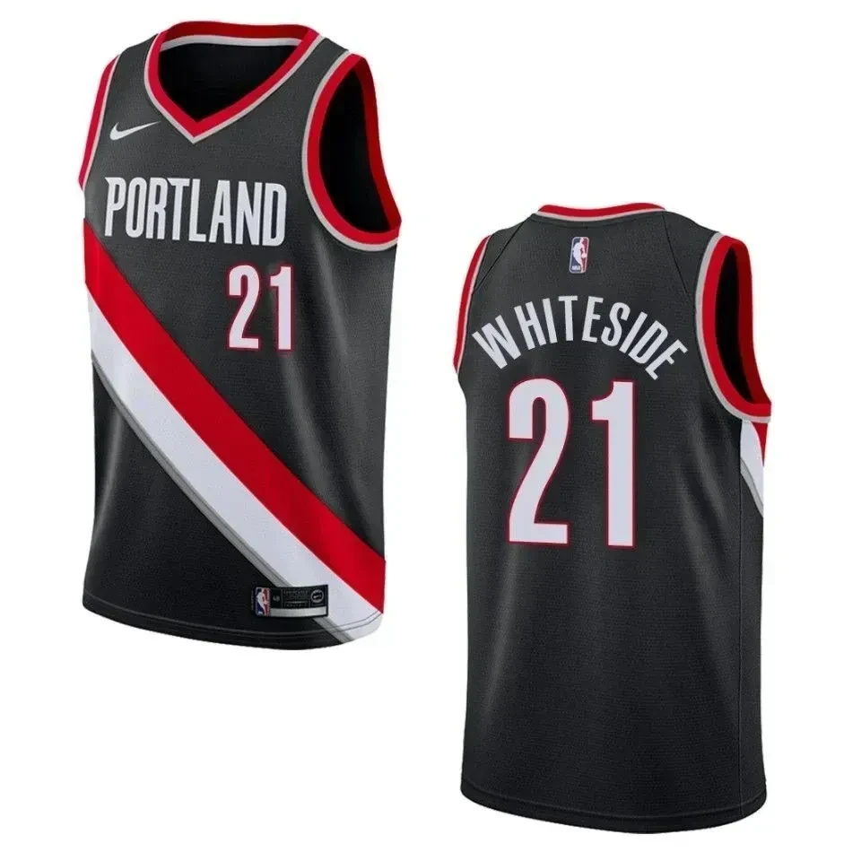 Men's Portland Trail Blazers 21 Hassan Whiteside Icon Swingman Jersey - Black