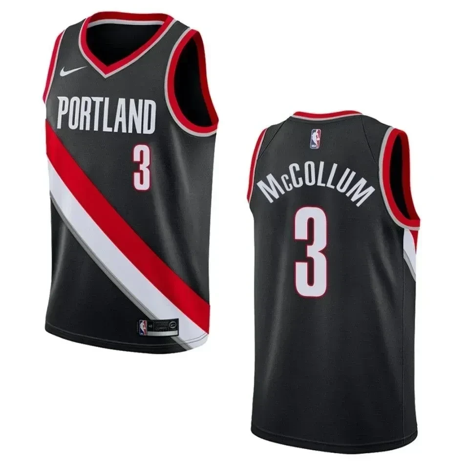Men's Portland Trail Blazers 3 C.j. Mccollum Icon Swingman Jersey - Black