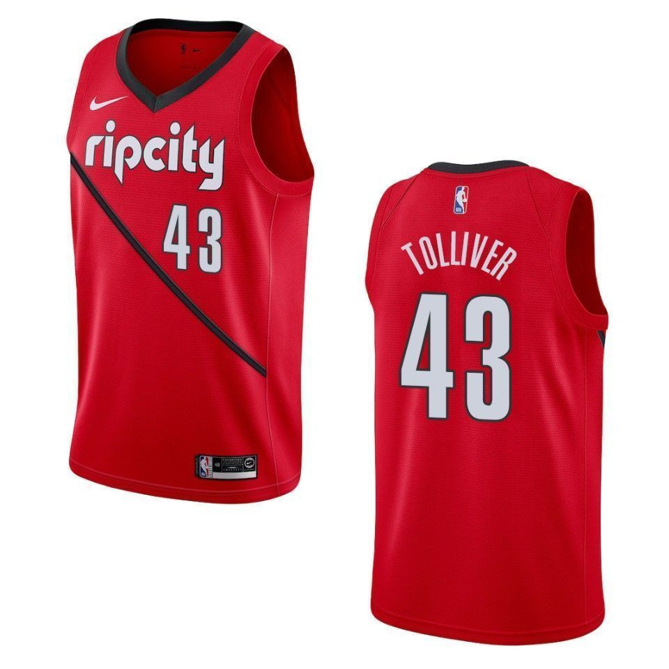 Men's Portland Trail Blazers 43 Anthony Tolliver Earned Swingman Jersey - Red