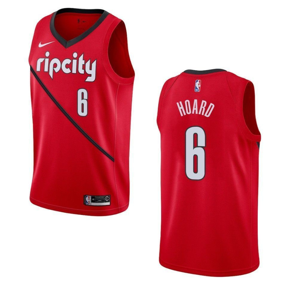 Men's Portland Trail Blazers 6 Jaylen Hoard Earned Swingman Jersey - Red
