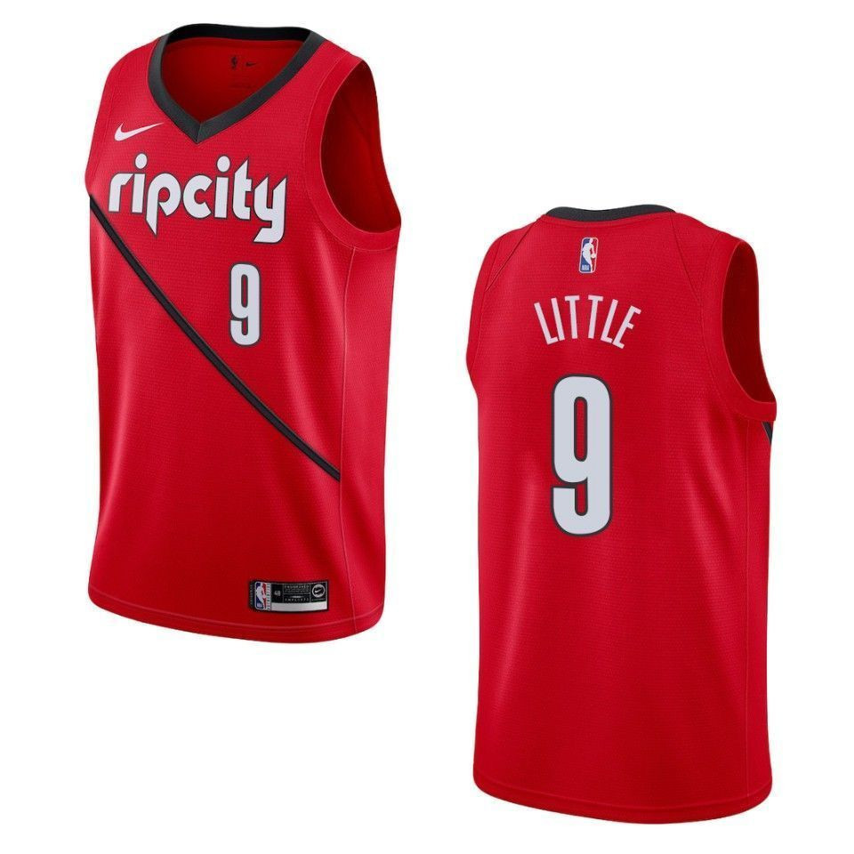 Men's Portland Trail Blazers 9 Nassir Little Earned Swingman Jersey - Red