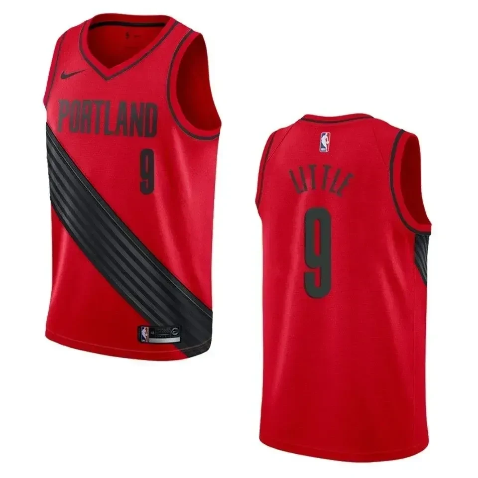Men's Portland Trail Blazers 9 Nassir Little Statement Swingman Jersey - Red