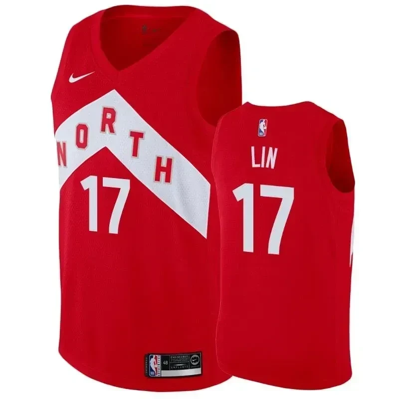 Men's Raptors Jeremy Lin 17 Earned Red Jersey