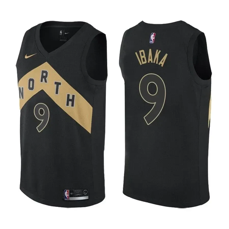 Men's Raptors Male Serge Ibaka 9 City Edition Black Jersey
