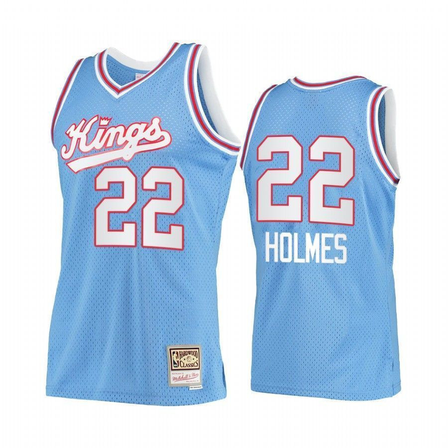 Men's Richaun Holmes 22 Sacrato Kings Blue Hardwood Classics Jersey