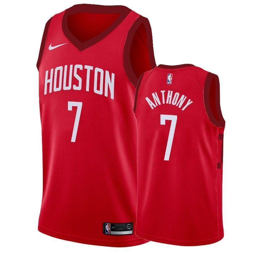 Men's Rockets Male Carmelo Anthony 7 Earned Edition Red Jersey