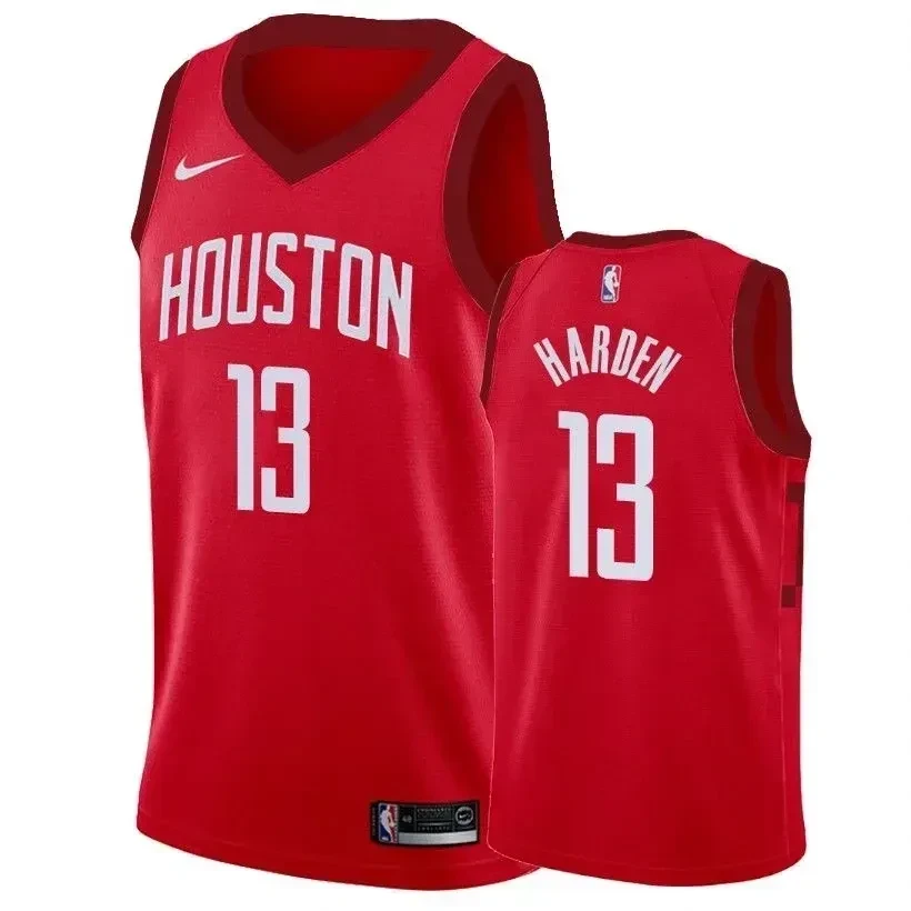 Men's Rockets Male James Harden 13 Earned Edition Red Jersey