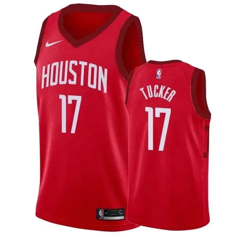 Men's Rockets Male P.j. Tucker 17 Earned Edition Red Jersey