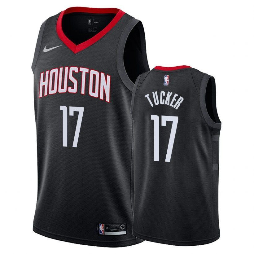 Men's Rockets Male P.j. Tucker 17 Statet Black Jersey