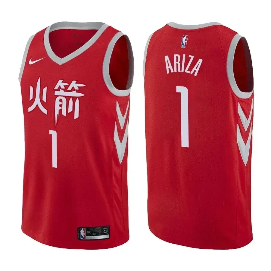 Men's Rockets Male Trevor Ariza 1 City Edition Red Jersey