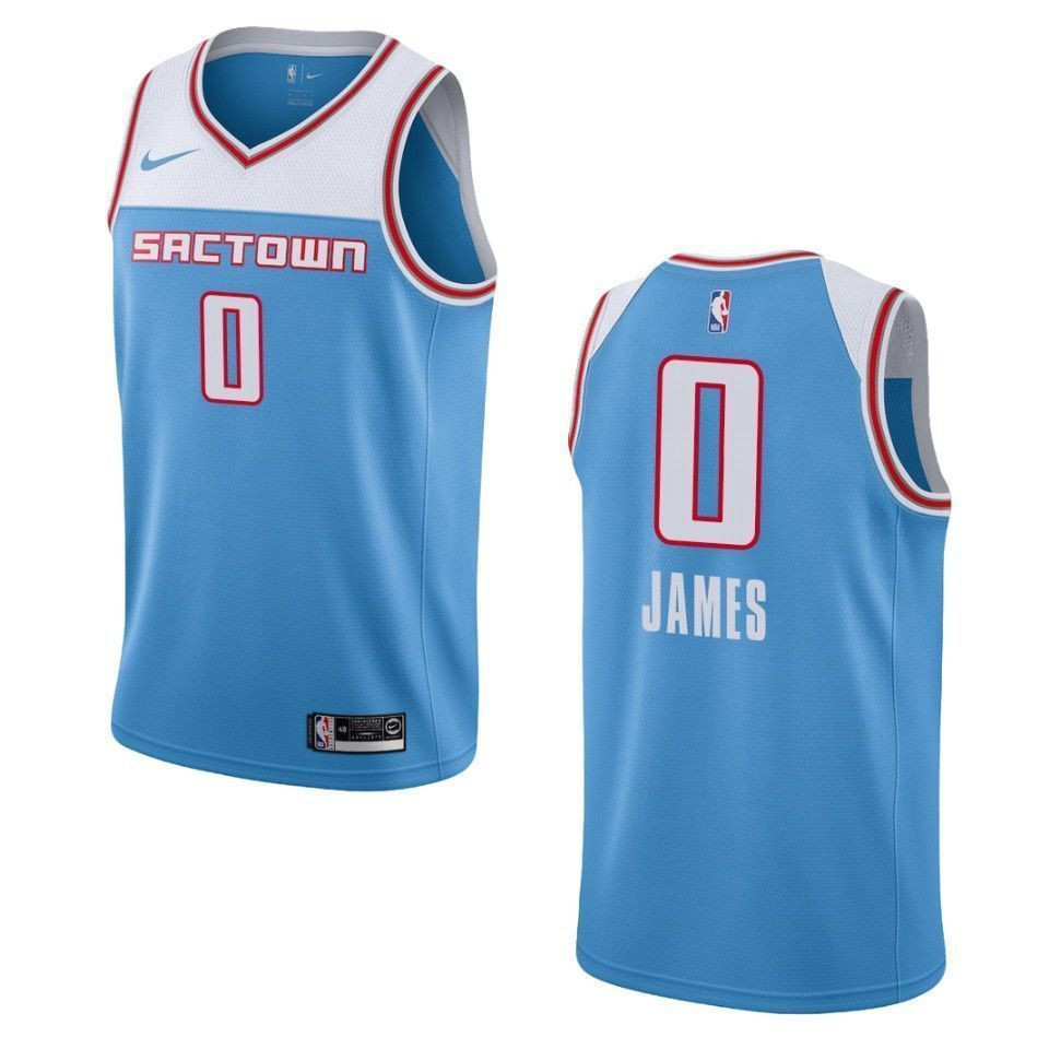 Men's Sacramento Kings 0 Justin James City Swingman Jersey - Blue