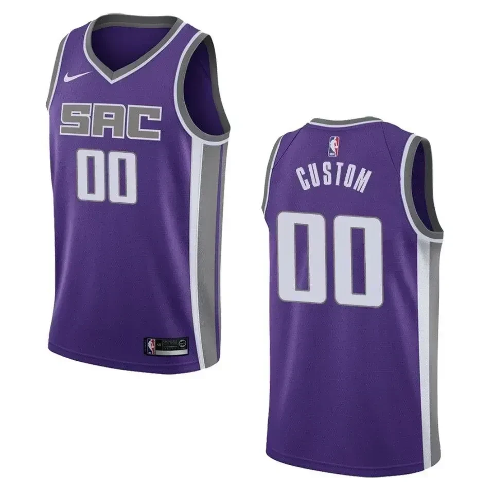Men's Sacramento Kings 00 Custom Icon Swingman Jersey - Purple