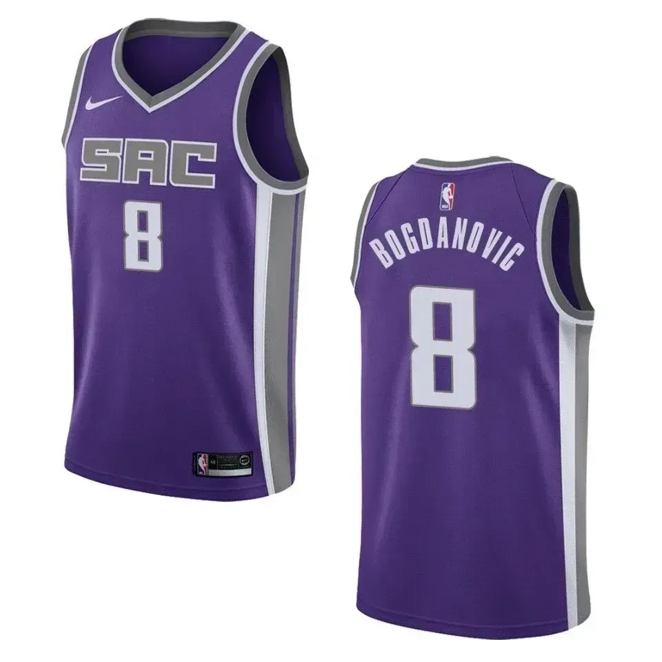 Men's Sacramento Kings 8 Bogdan Bogdanovic Icon Swingman Jersey - Purple