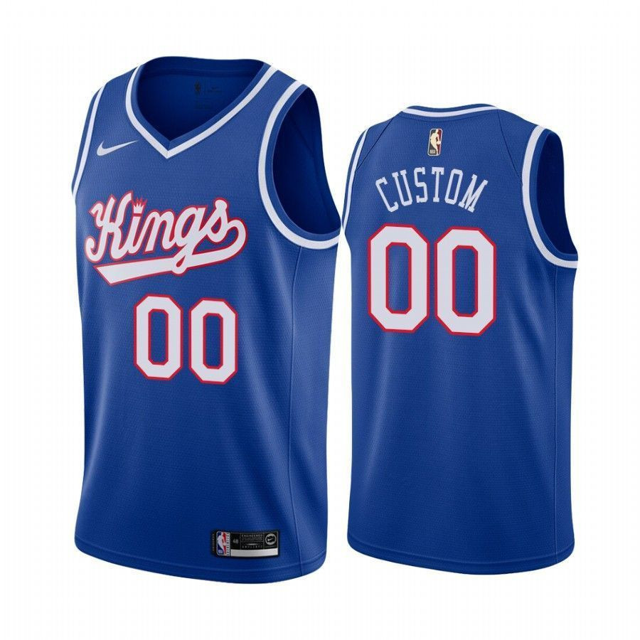 Men's Sacrato Kings Custom 00 Blue Throwback Jersey