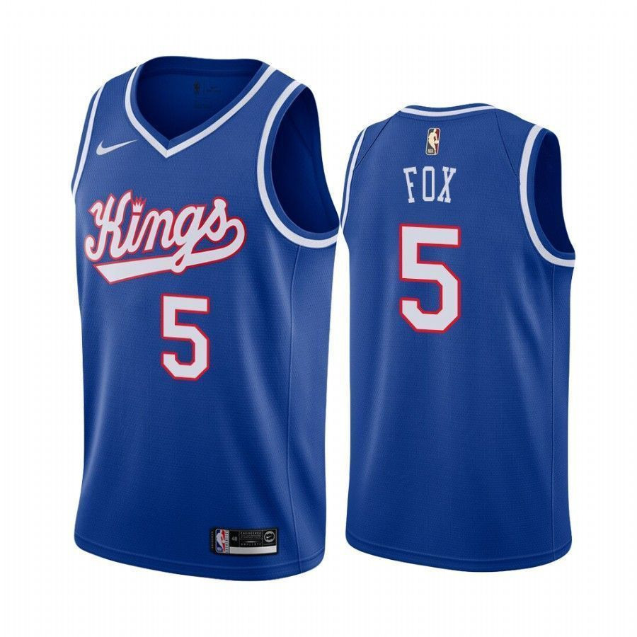 Men's Sacrato Kings De'aaron Fox 5 Blue Throwback Jersey