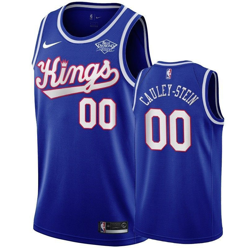 Men's Sacrato Kings Willie Cauley-stein 00 Blue Throwback Jersey