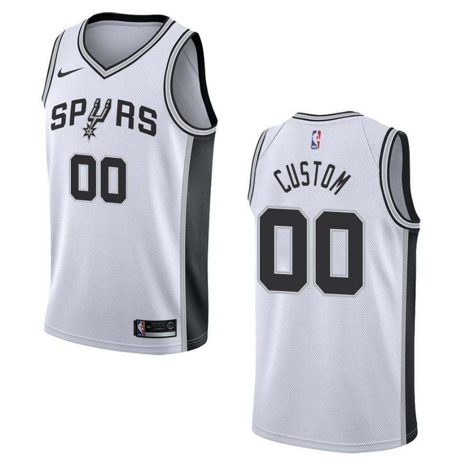 Men's San Antonio Spurs 00 Custom Association Swingman Jersey - White