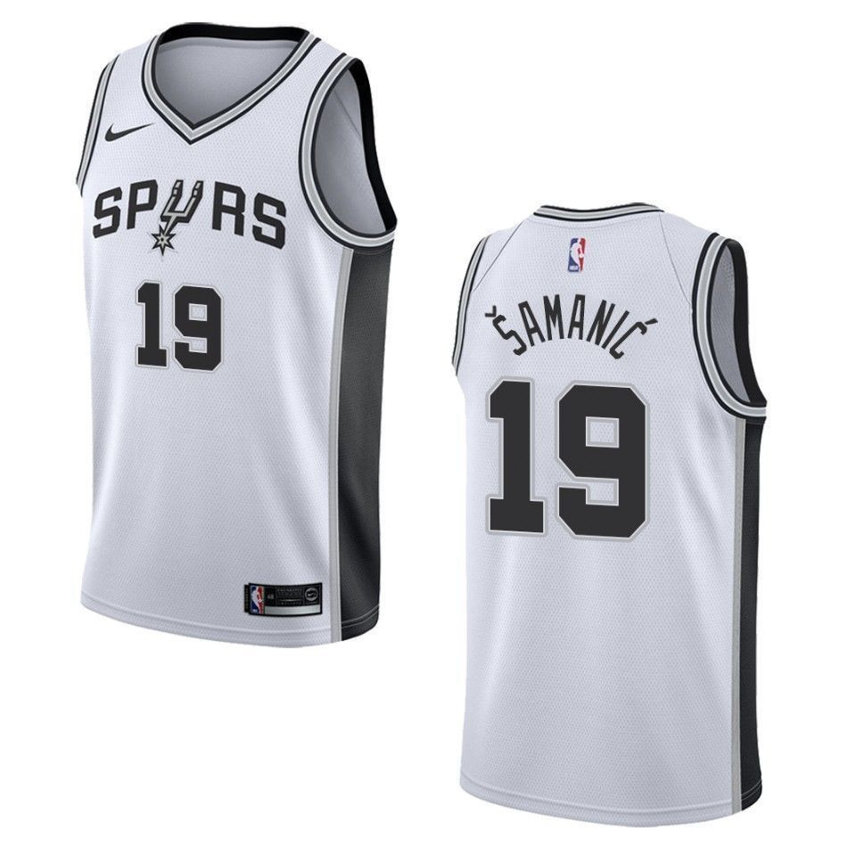 Men's San Antonio Spurs 19 Luka Samanic Association Swingman Jersey - White
