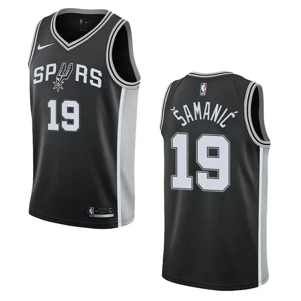 Men's San Antonio Spurs 19 Luka Samanic Icon Swingman Jersey - Black