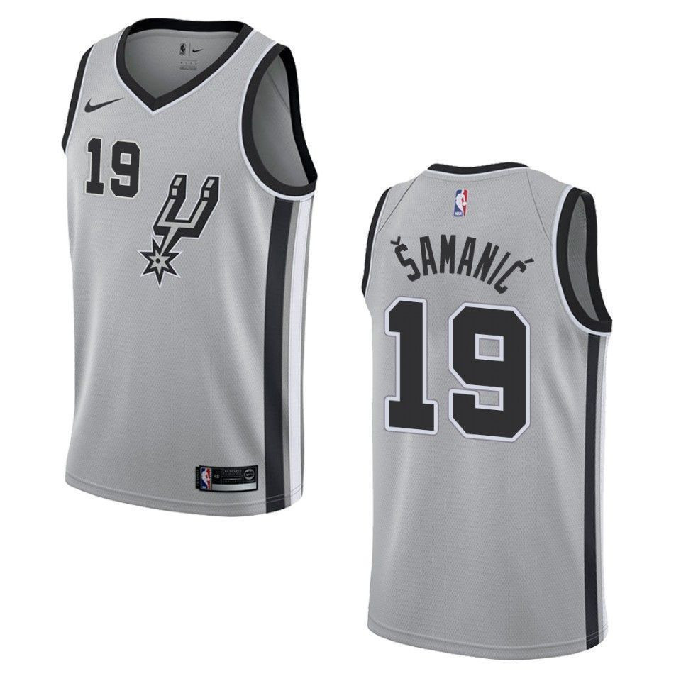 Men's San Antonio Spurs 19 Luka Samanic Statement Swingman Jersey - Gray