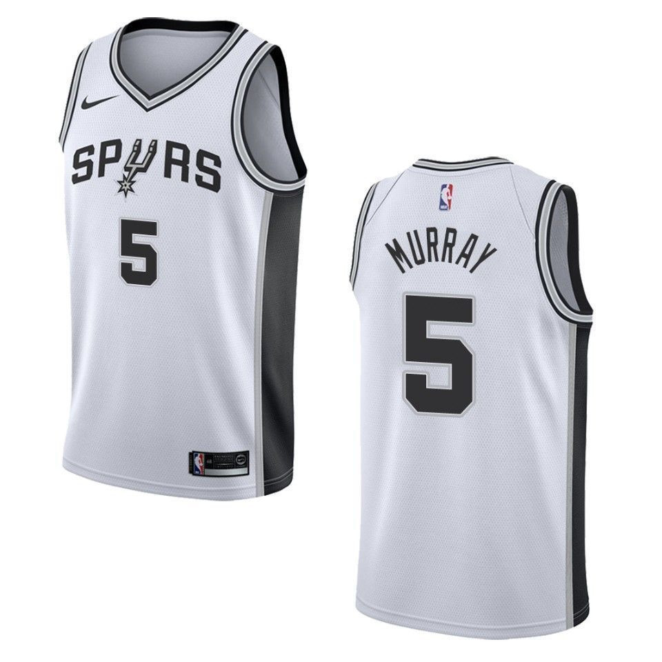 Men's San Antonio Spurs 5 Dejounte Murray Association Swingman Jersey - White