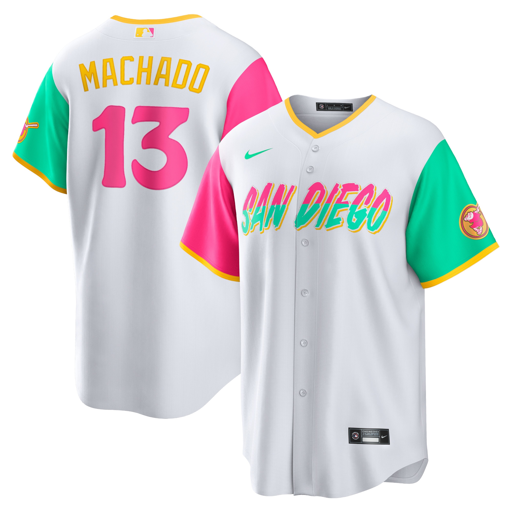 Men's San Diego Padres Manny Machado White City Connect Player Jersey