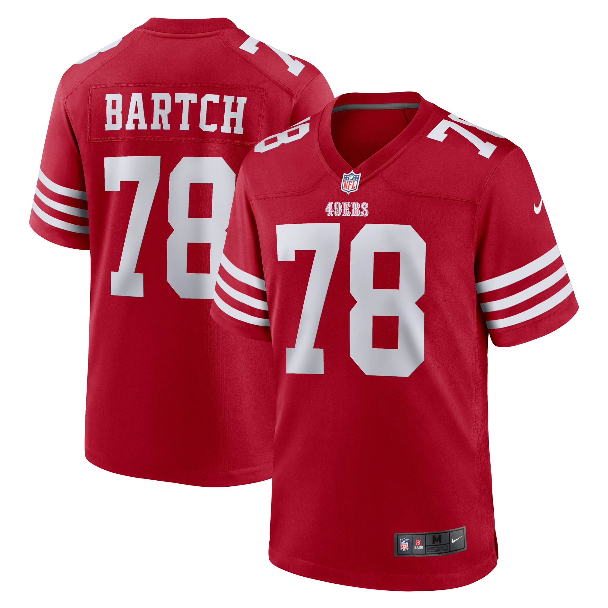 Men's San Francisco 49ers Ben Bartch Scarlet Game Jersey Js1610