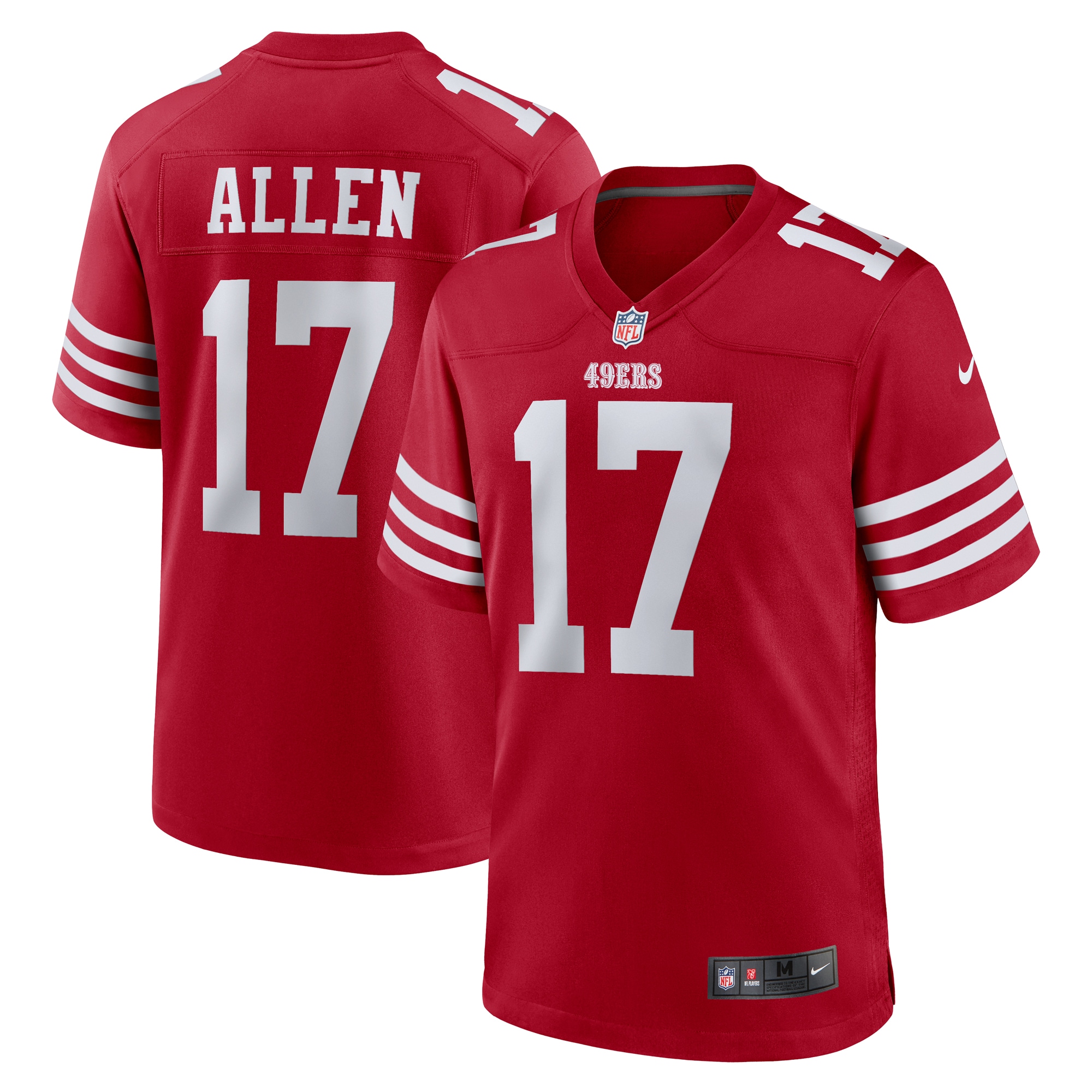 Men's San Francisco 49ers Brandon Allen Scarlet Game Jersey Js9547