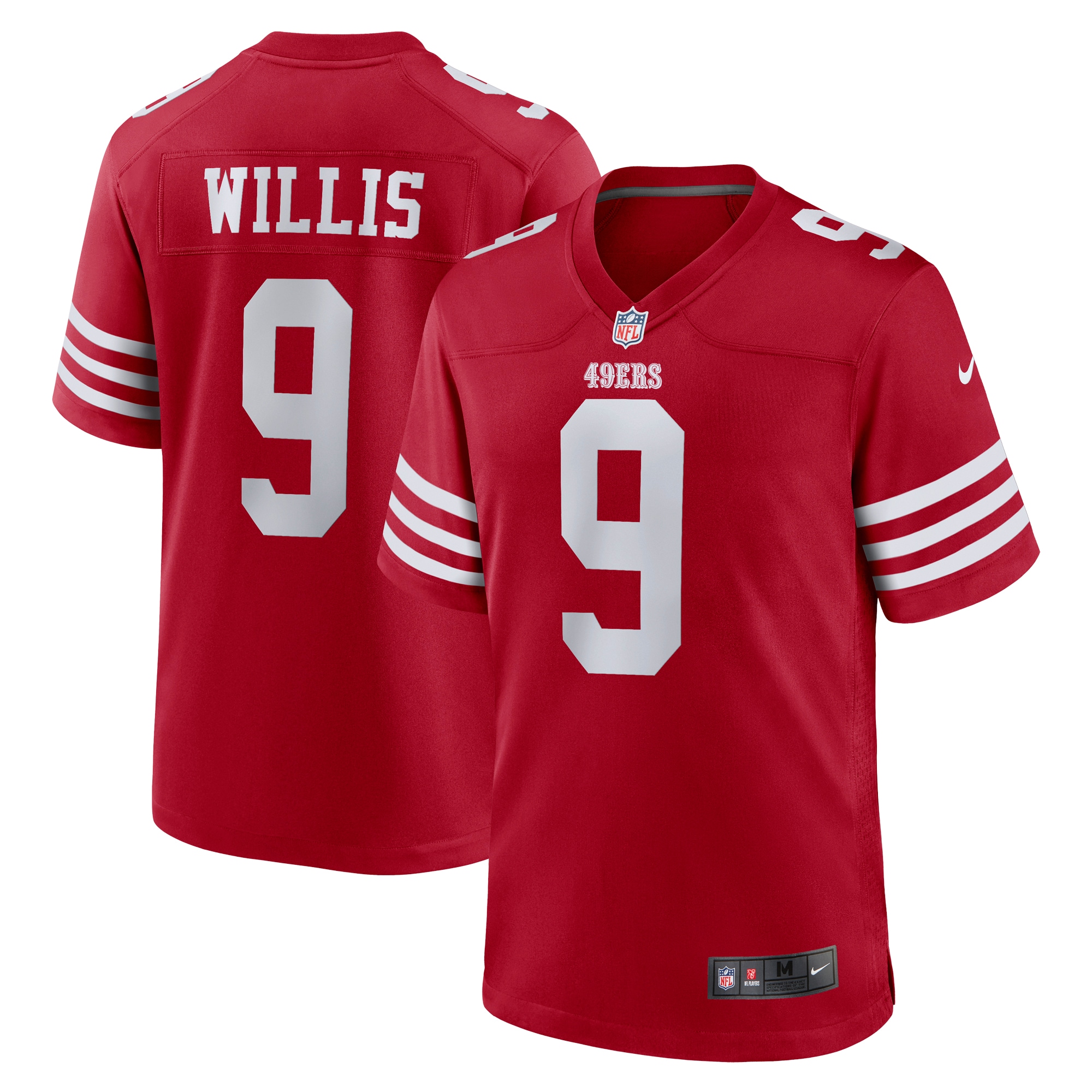 Men's San Francisco 49ers Brayden Willis Scarlet Team Game Jersey Js2363