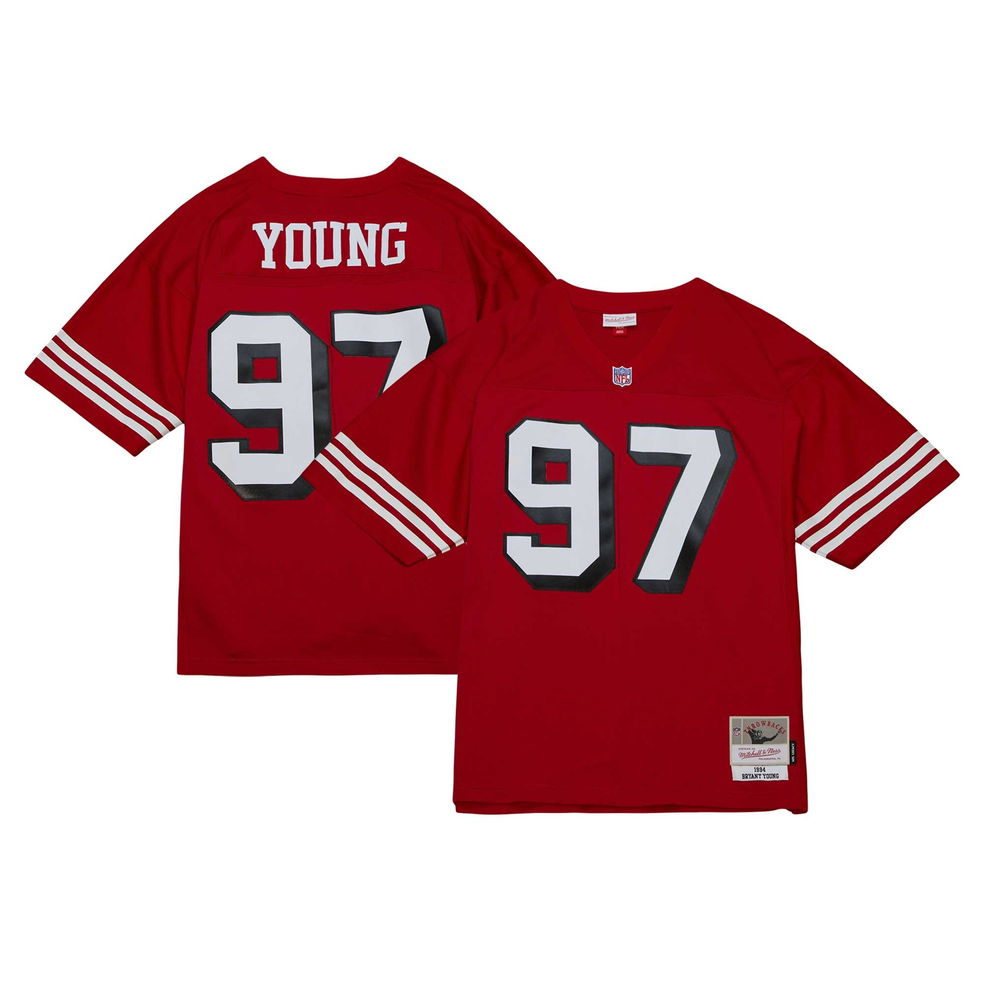Men's San Francisco 49ers Bryant Young Mitchell & Ness Scarlet Legacy Jersey Js5097