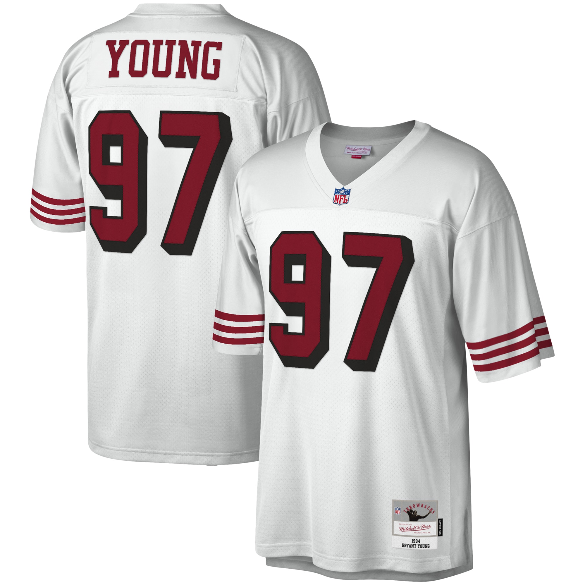 Men's San Francisco 49ers Bryant Young Mitchell & Ness White Legacy Jersey Js6772