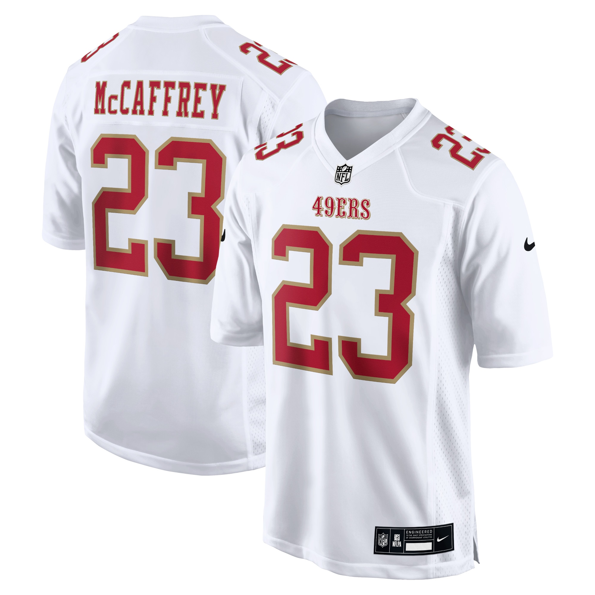 Men's San Francisco 49ers Christian Mccaffrey Tundra White Fashion Game Jersey Js7803