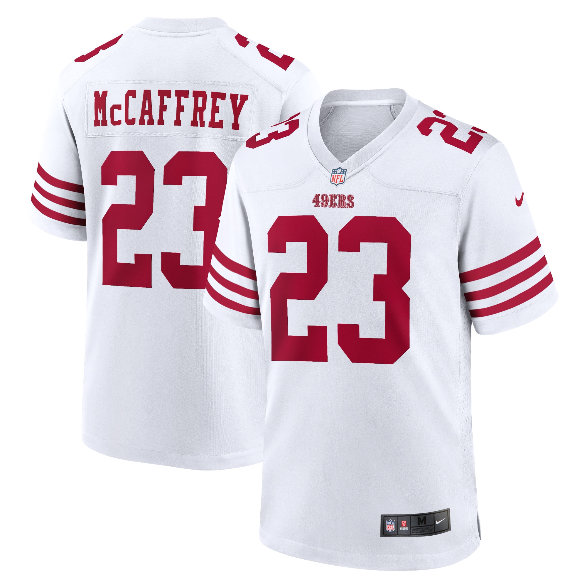 Men's San Francisco 49ers Christian Mccaffrey White Game Player Jersey Js1812