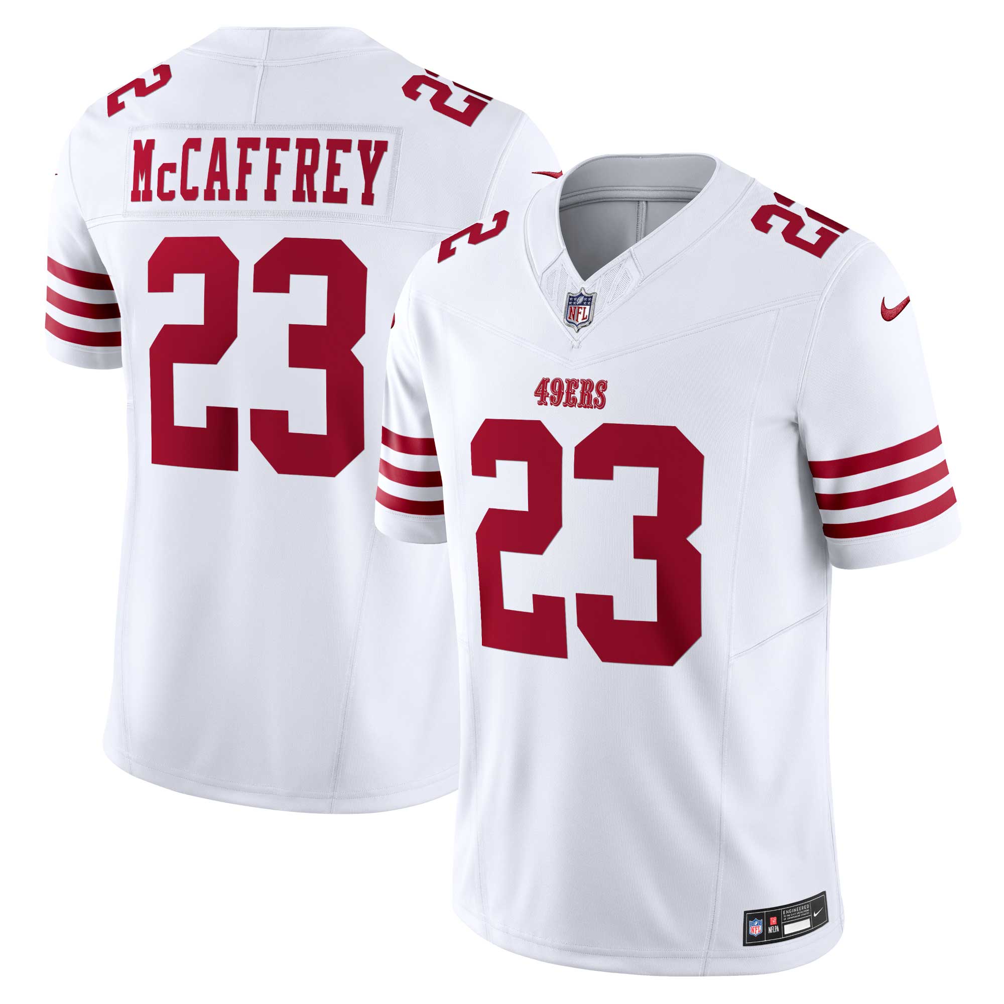 Men's San Francisco 49ers Christian Mccaffrey White Vapor F.u.s.e. Limited Jersey Js2466
