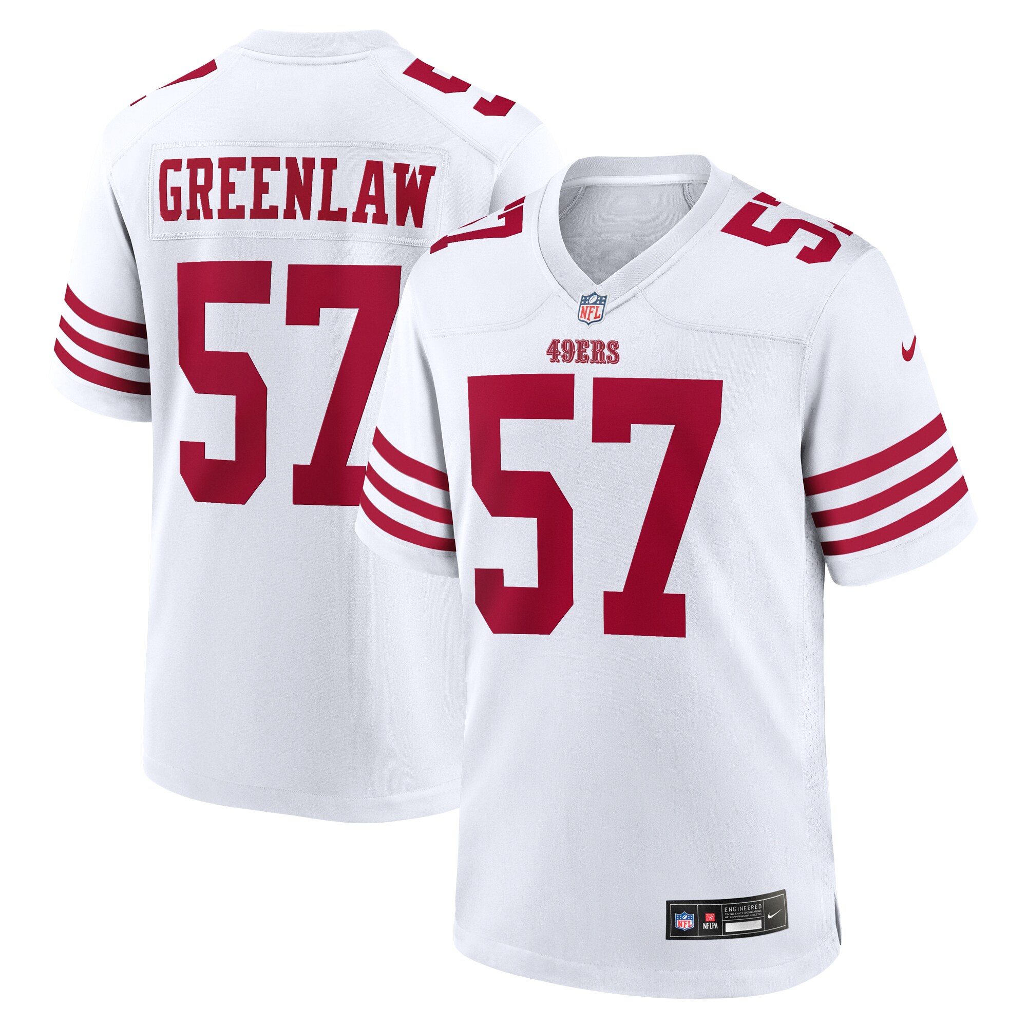Men's San Francisco 49ers Dre Greenlaw White Team Game Jersey Js4166