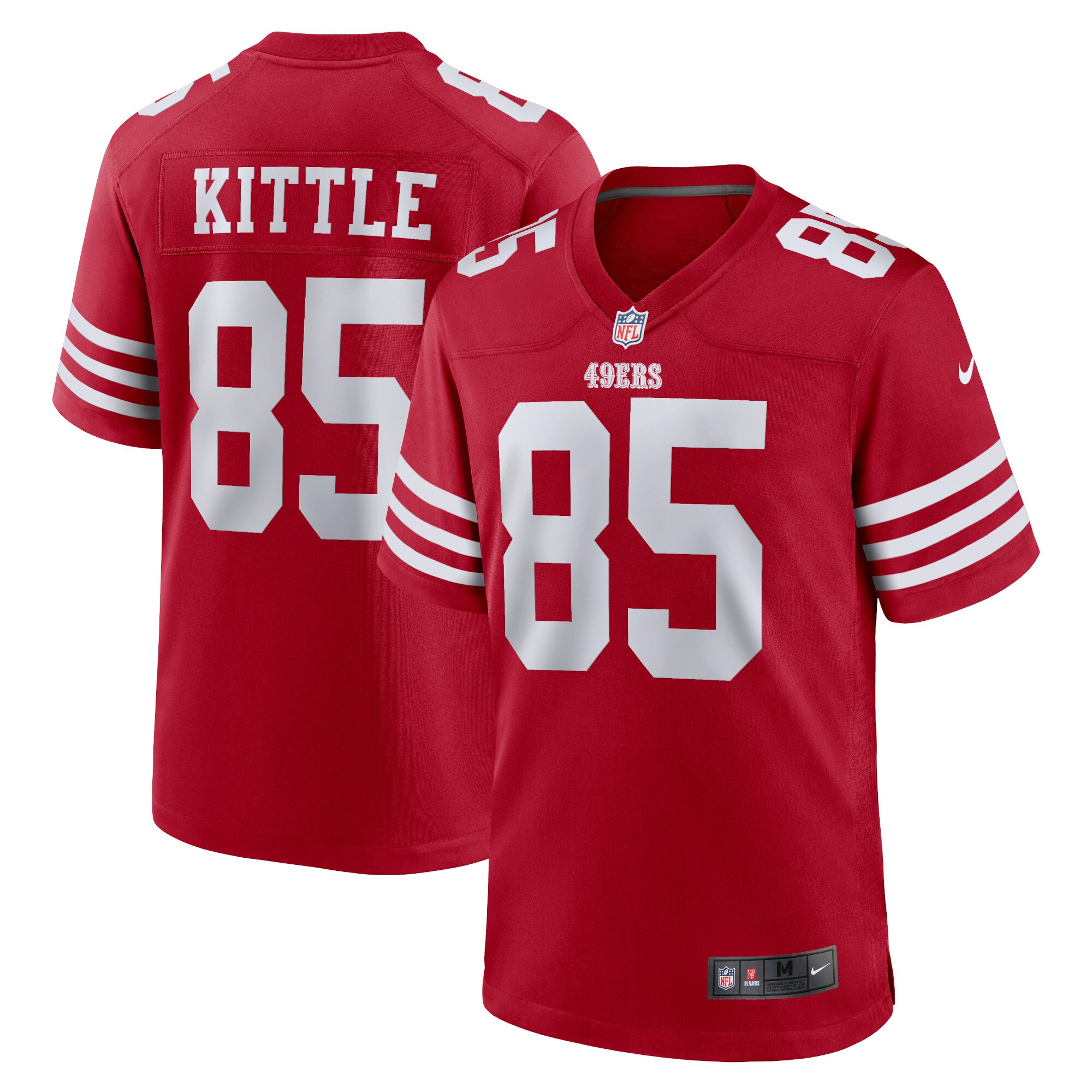 Men's San Francisco 49ers George Kittle Scarlet Player Game Jersey Js6450