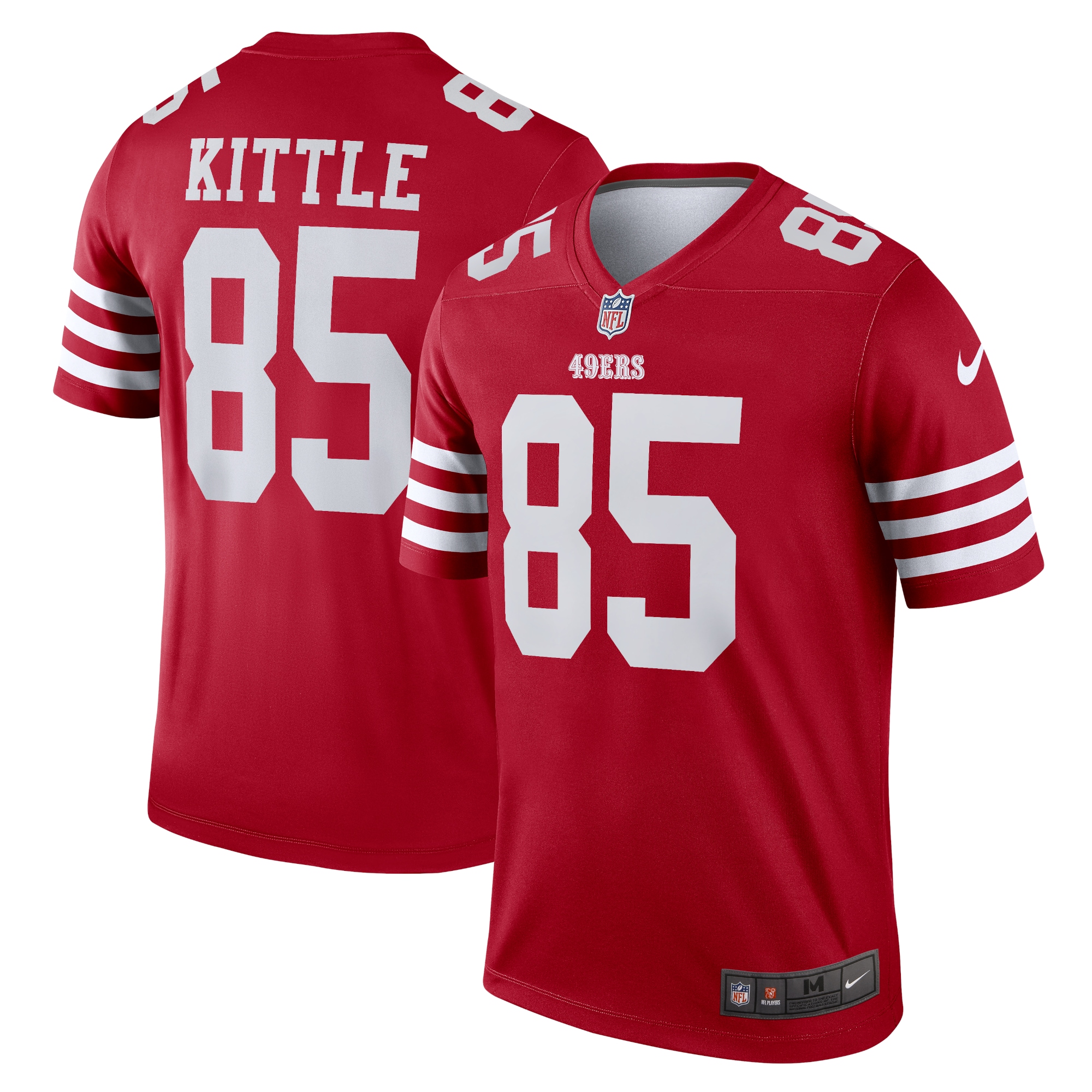 Men's San Francisco 49ers George Kittle Scarlet Team Legend Player Performance Top Js6454