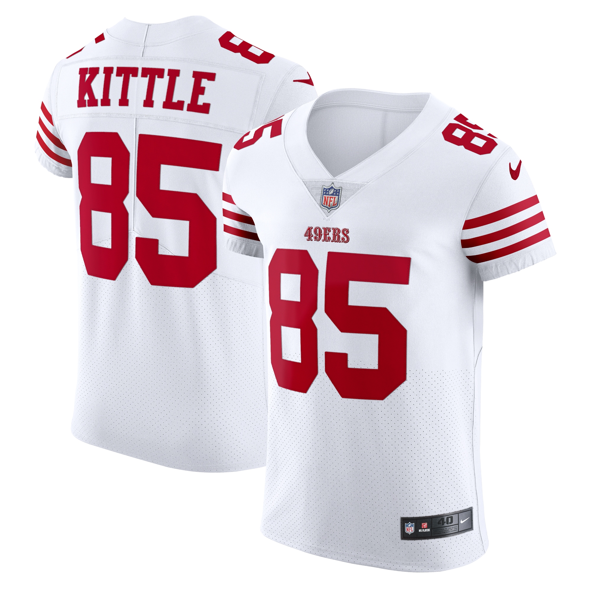 Men's San Francisco 49ers George Kittle White Vapor Elite Jersey Js6579