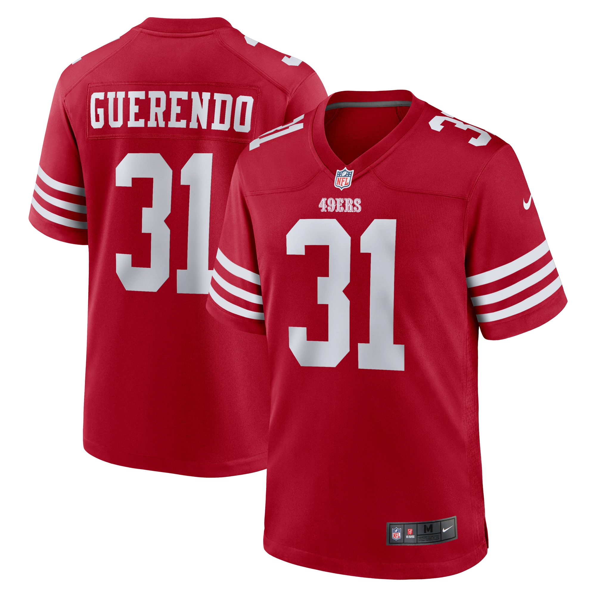 Men's San Francisco 49ers Isaac Guerendo Scarlet Game Jersey Js7271