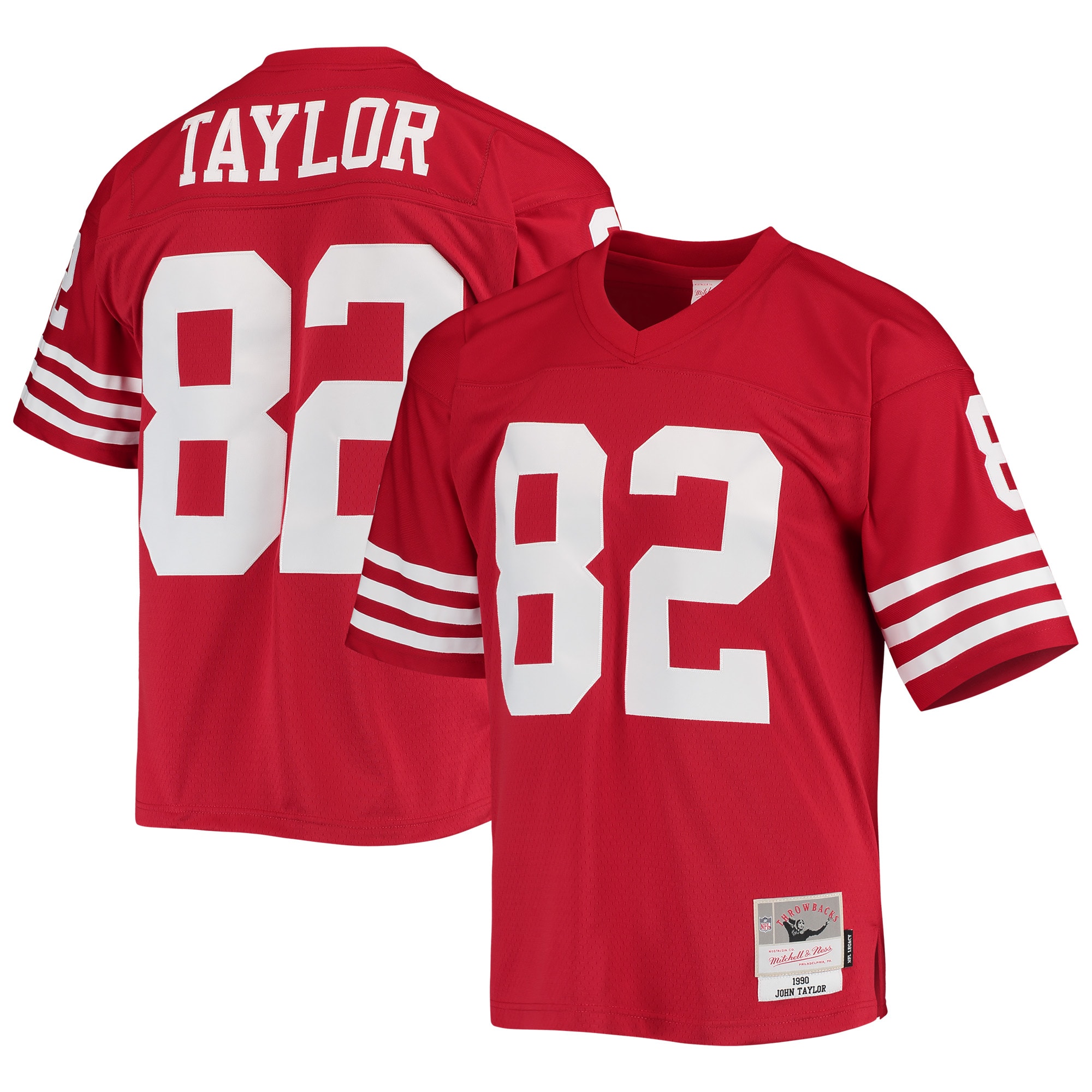 Men's San Francisco 49ers John Taylor Mitchell & Ness Scarlet Legacy Jersey Js1969
