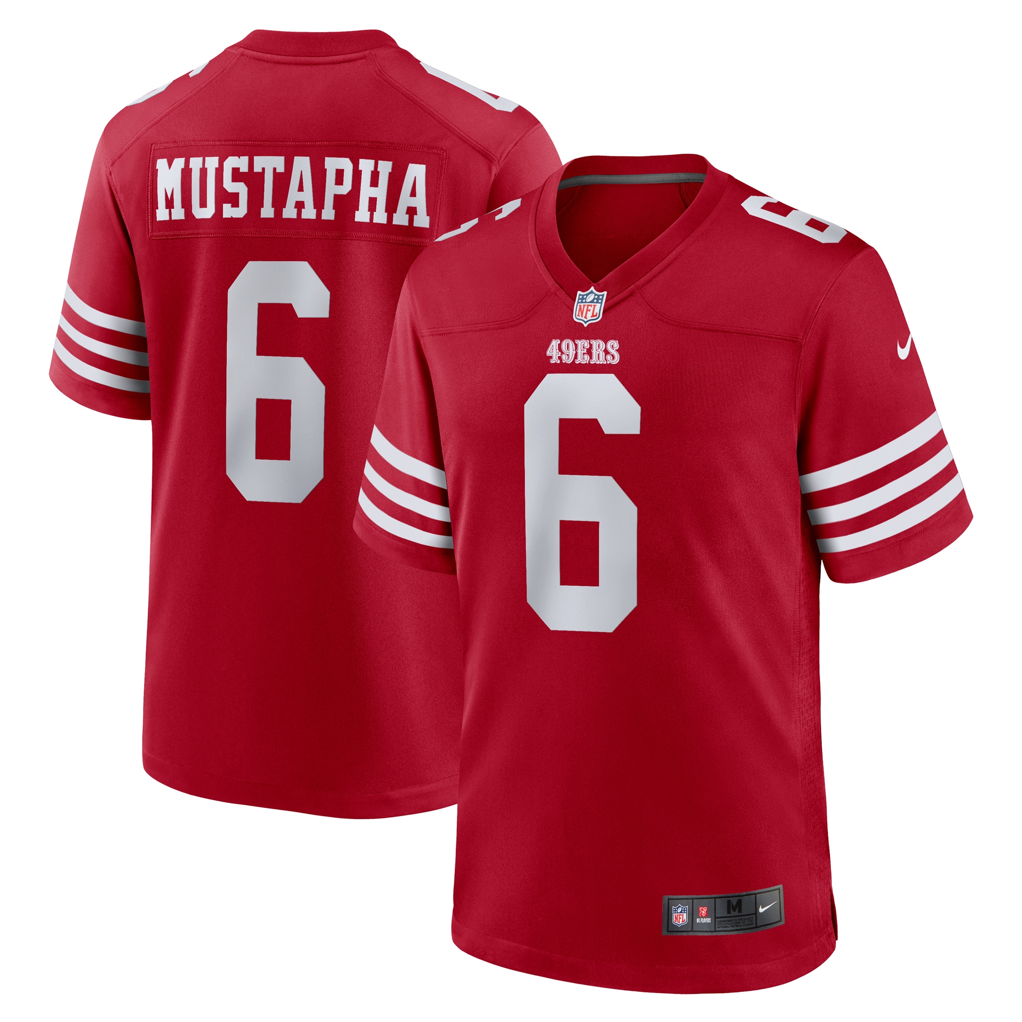 Men's San Francisco 49ers Malik Mustapha Scarlet Game Jersey Js5821