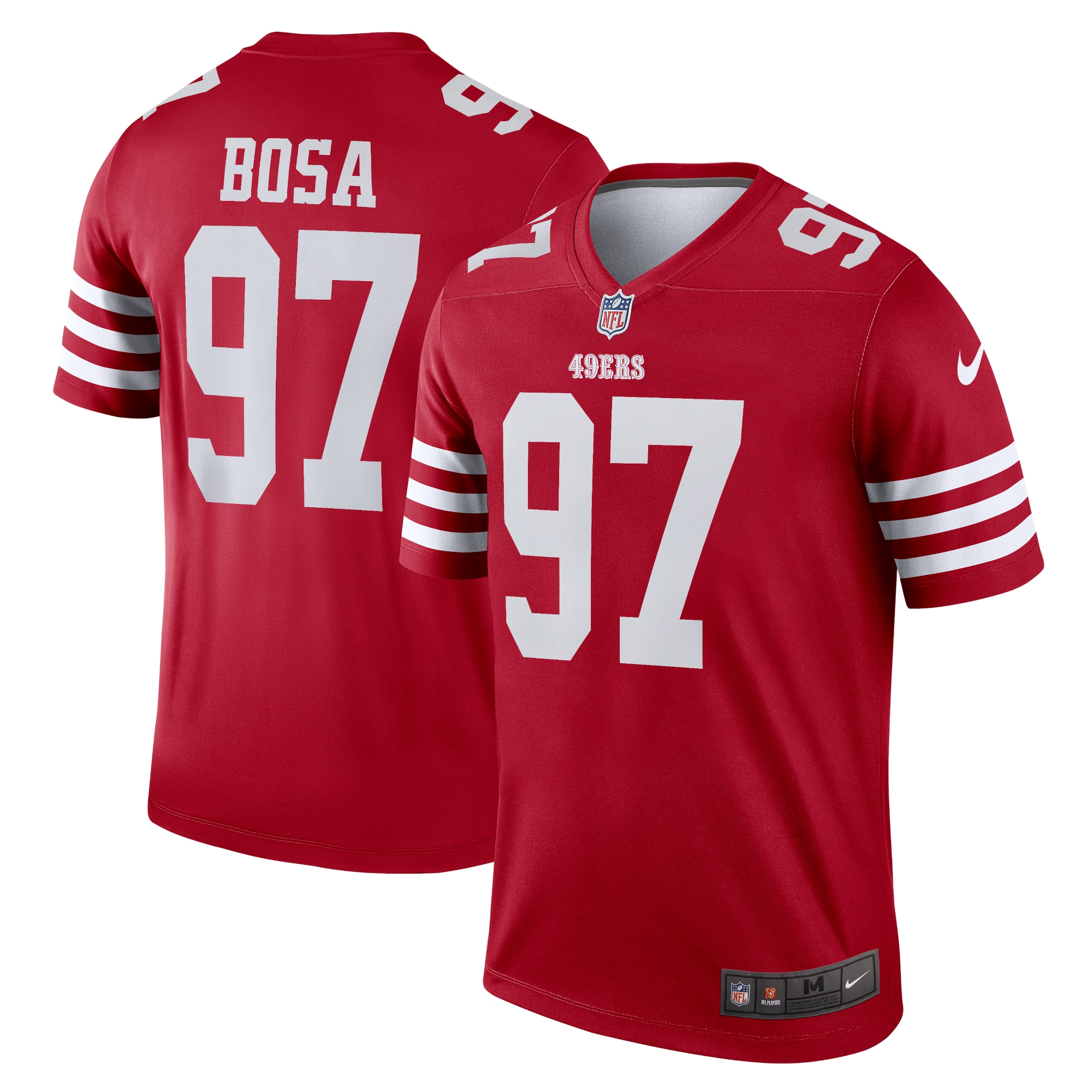 Men's San Francisco 49ers Nick Bosa Scarlet Team Legend Player Performance Top Js4956