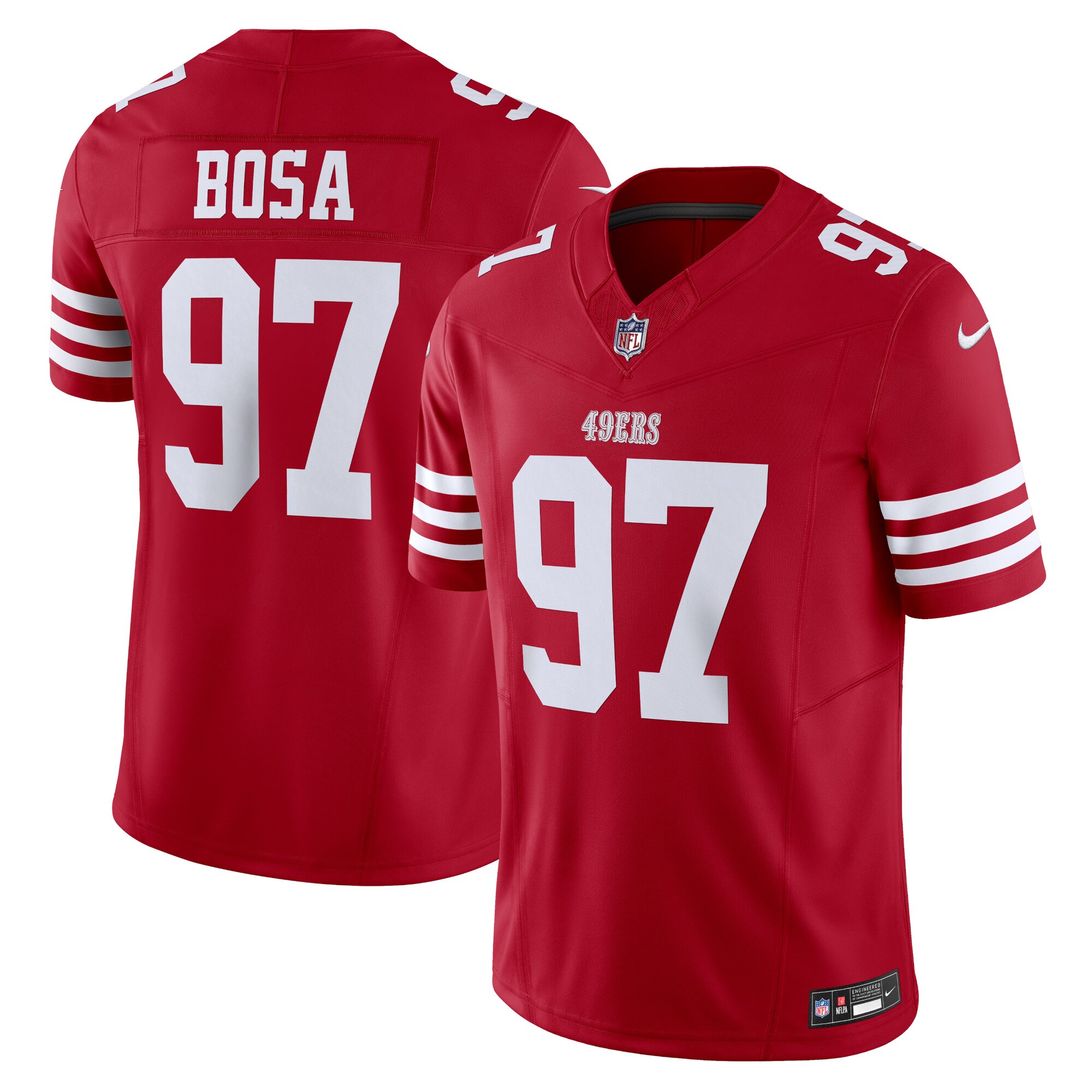 Men's San Francisco 49ers Nick Bosa Scarlet Vapor F.u.s.e. Limited Jersey Js8907