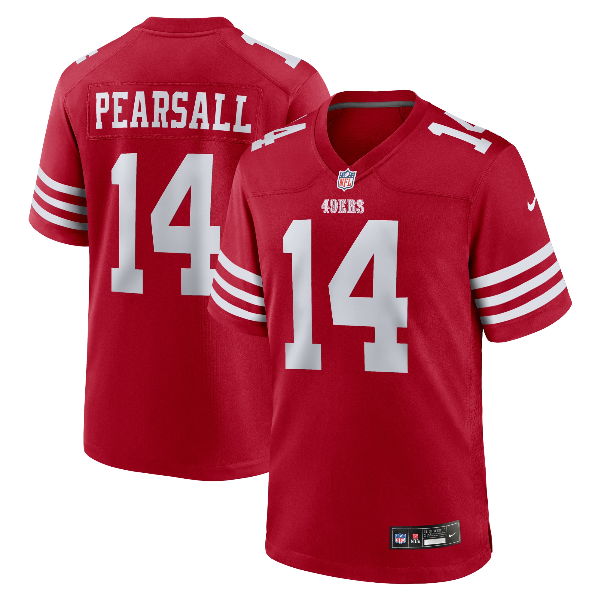 Men's San Francisco 49ers Ricky Pearsall Scarlet Player Game Jersey Js6124