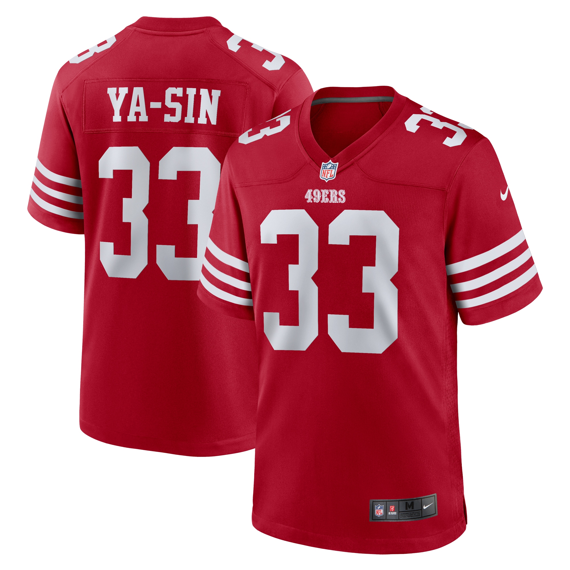 Men's San Francisco 49ers Rock Ya-sin Scarlet Team Game Jersey Js7295