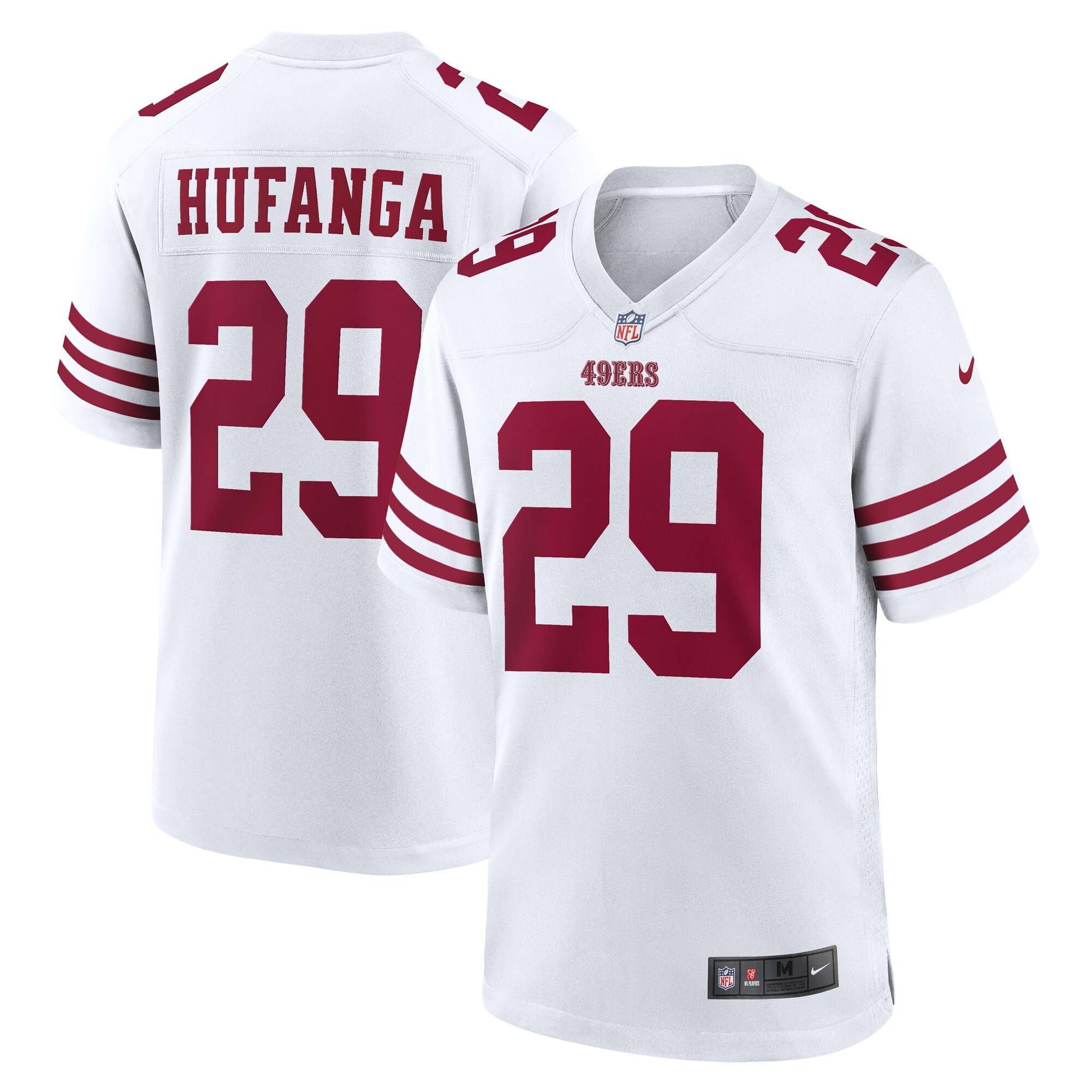 Men's San Francisco 49ers Talanoa Hufanga White Away Game Player Jersey Js6182